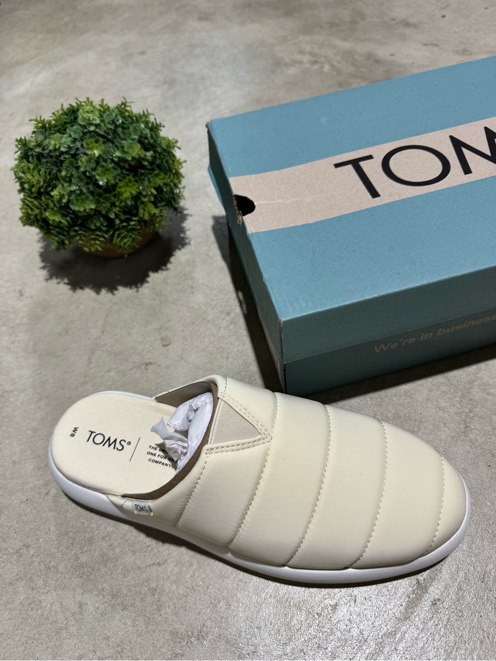 Toms NEW Alpargata Mallow Mule Women Size 8 Natural Matte Woven Slippers Comfy